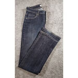 Chicos Platinum Womens Straight Leg Pockets Dark Wash Blue Denim Jeans Size 0